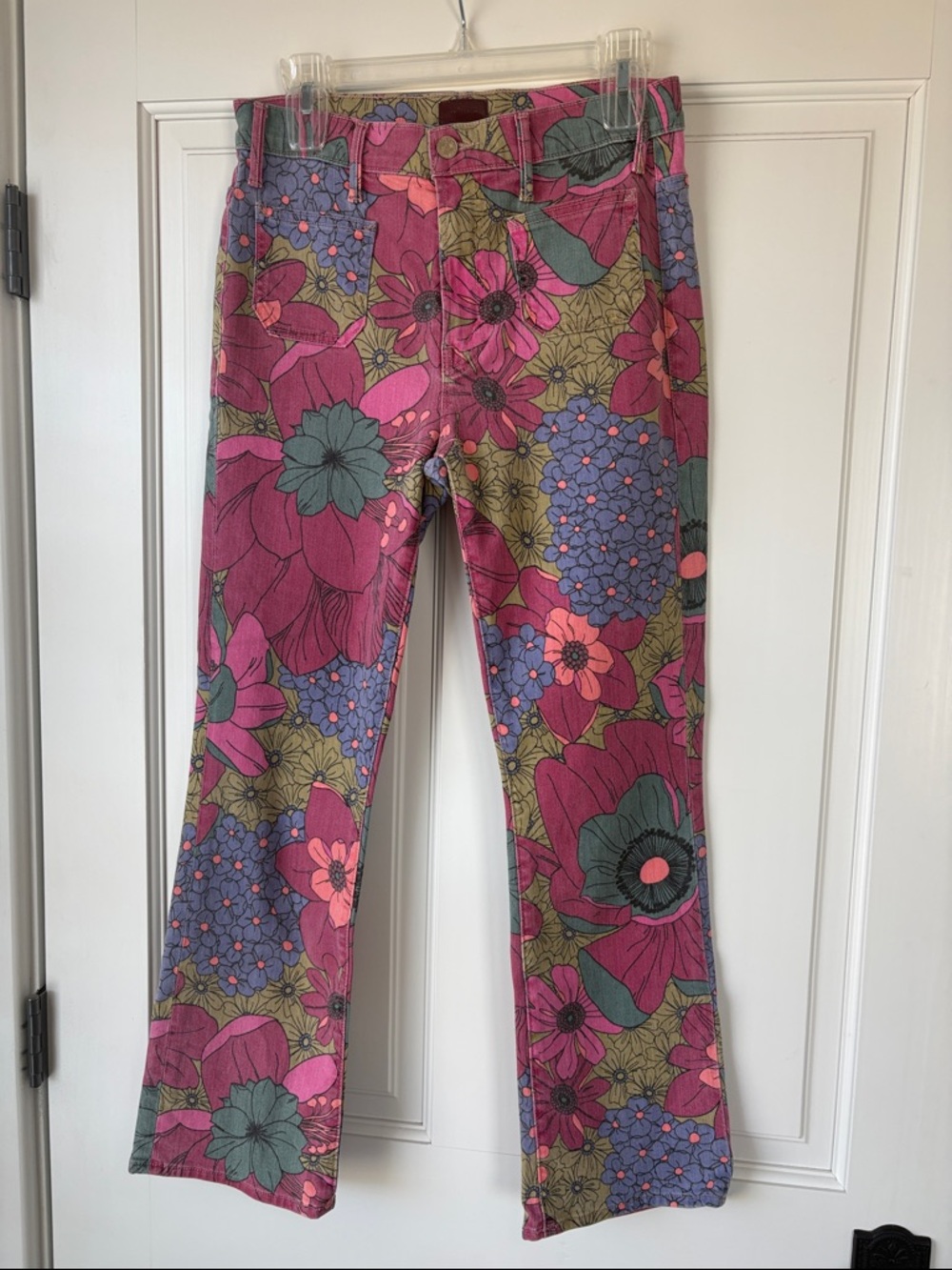 NEW MOTHER The Patch Pocket Insider High Rise Jeans Psychic Floral size 29 - Picture 4 of 8